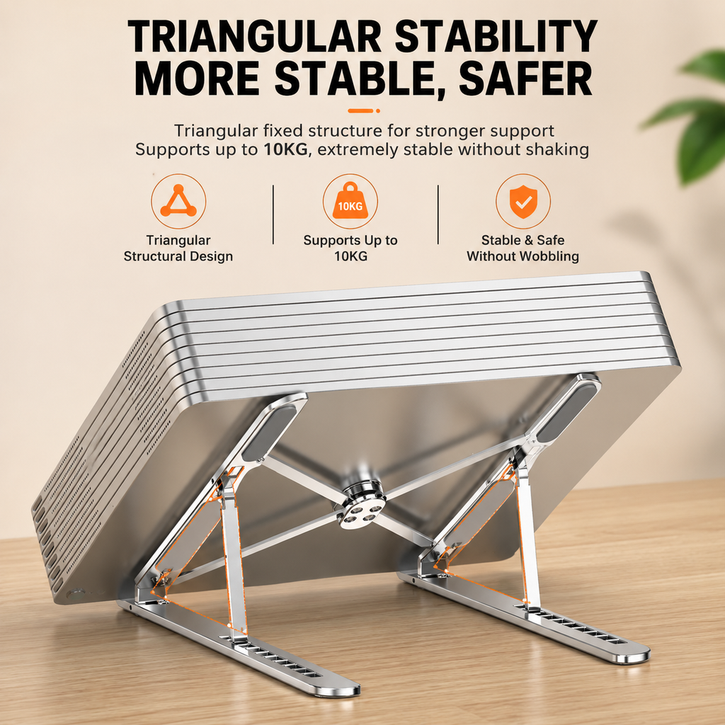 Portable & Foldable Ergonomic Laptop Stand  Ultra-Slim, Stable & Lightweight