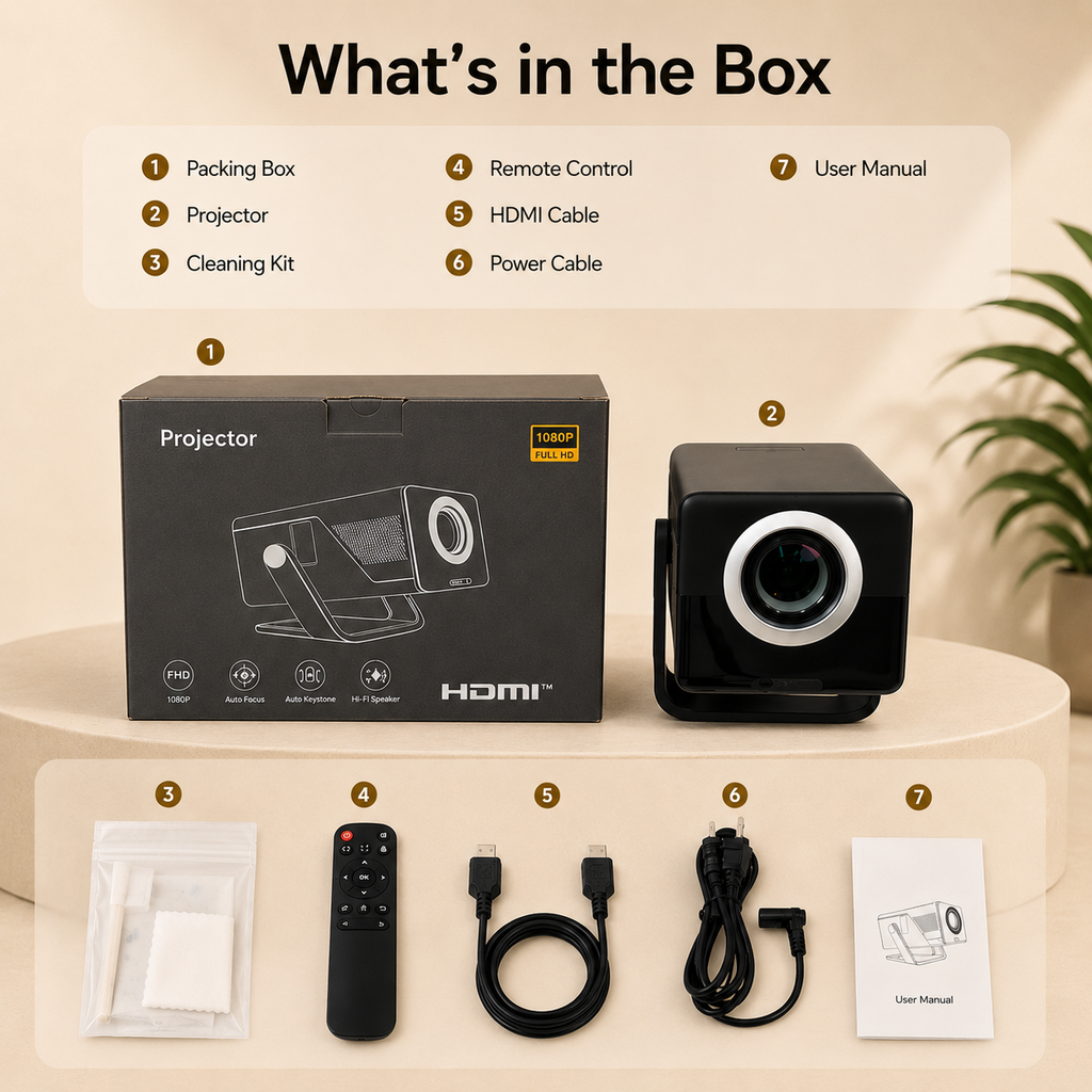 Google TV Smart Projector / Beamer – 800 ANSI, 1080P Native Full HD