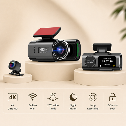 4K Dual Dash Cam with WiFi and GPS